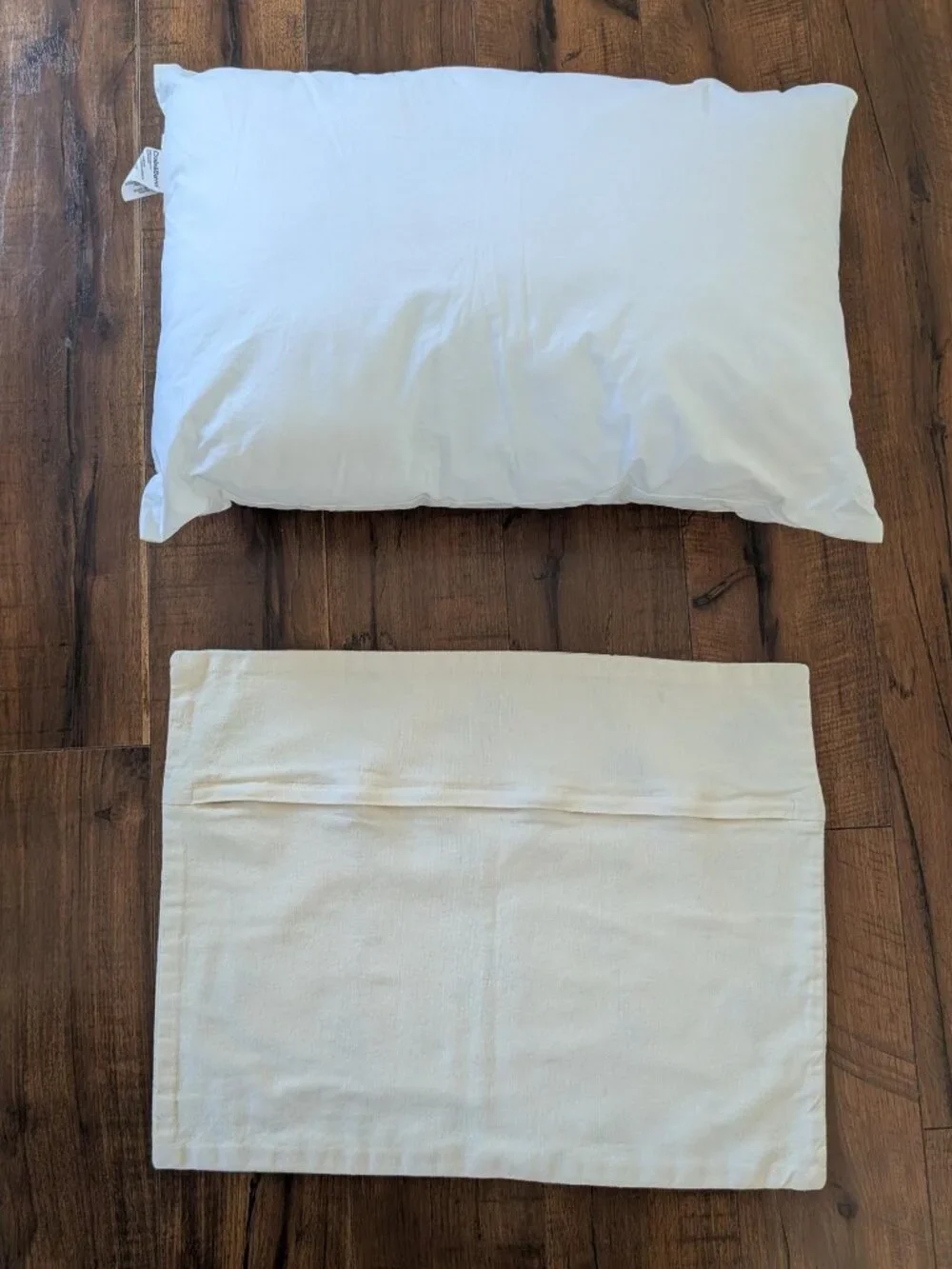 Crate&Barrel Blue Botanical Embroidered Lumbar Pillow